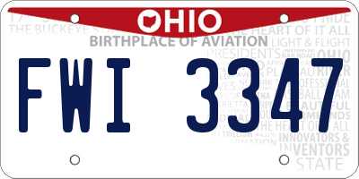 OH license plate FWI3347