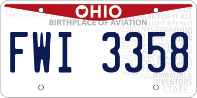 OH license plate FWI3358