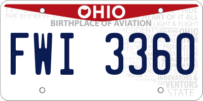 OH license plate FWI3360