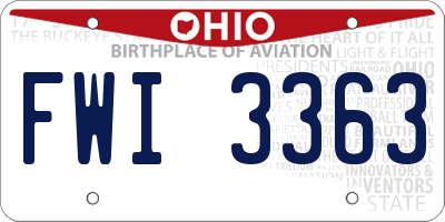 OH license plate FWI3363