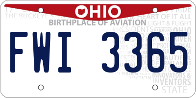 OH license plate FWI3365