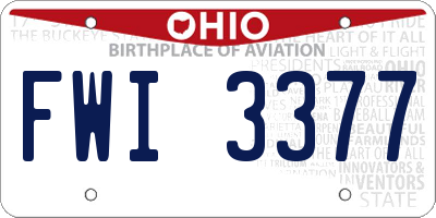 OH license plate FWI3377