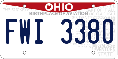 OH license plate FWI3380