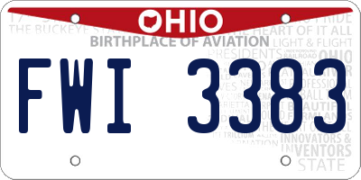 OH license plate FWI3383