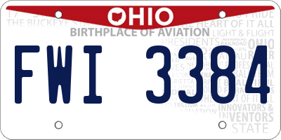 OH license plate FWI3384