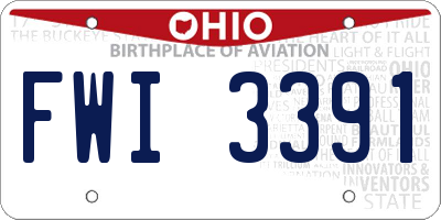 OH license plate FWI3391