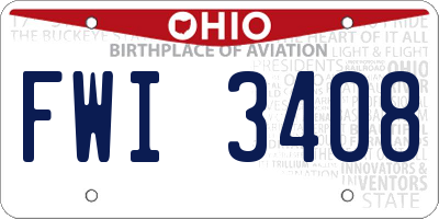 OH license plate FWI3408