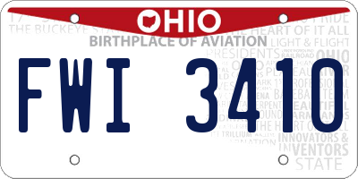 OH license plate FWI3410