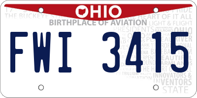 OH license plate FWI3415