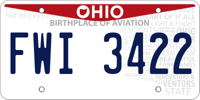 OH license plate FWI3422