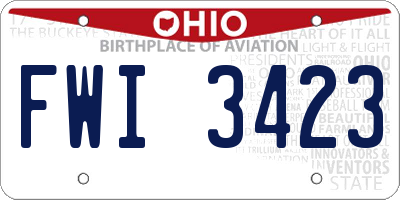 OH license plate FWI3423