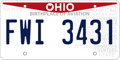 OH license plate FWI3431