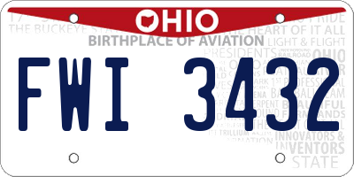 OH license plate FWI3432