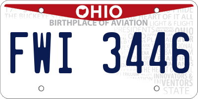 OH license plate FWI3446