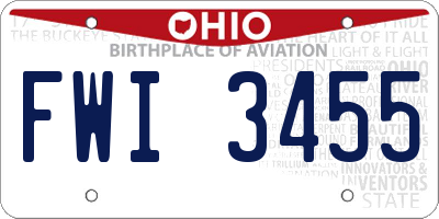 OH license plate FWI3455
