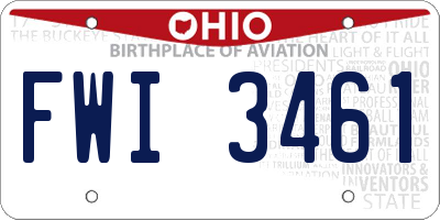 OH license plate FWI3461