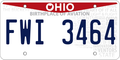 OH license plate FWI3464