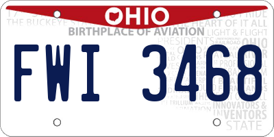 OH license plate FWI3468
