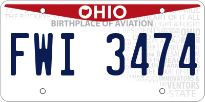 OH license plate FWI3474