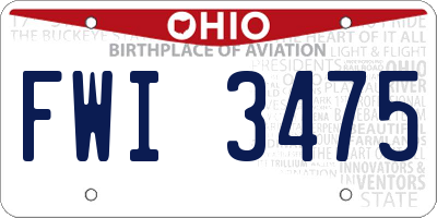 OH license plate FWI3475
