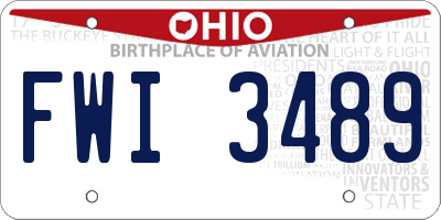 OH license plate FWI3489