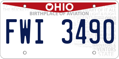 OH license plate FWI3490