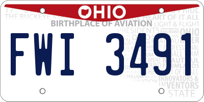 OH license plate FWI3491