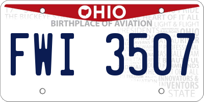OH license plate FWI3507