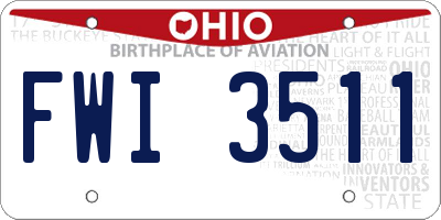 OH license plate FWI3511