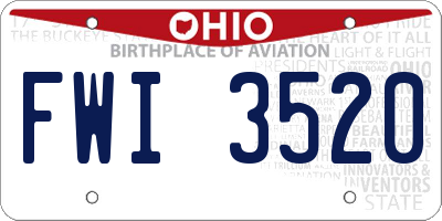 OH license plate FWI3520