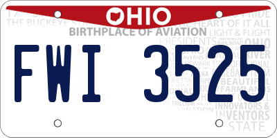 OH license plate FWI3525