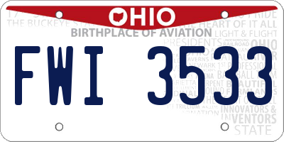 OH license plate FWI3533