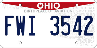 OH license plate FWI3542
