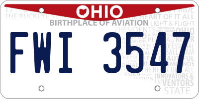 OH license plate FWI3547