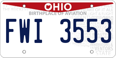 OH license plate FWI3553