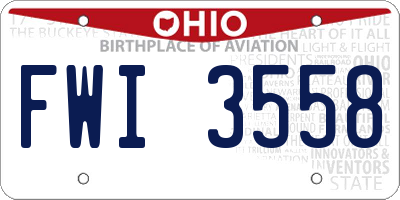 OH license plate FWI3558