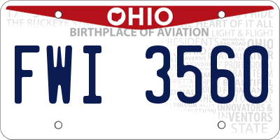 OH license plate FWI3560