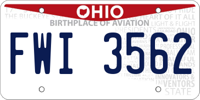 OH license plate FWI3562