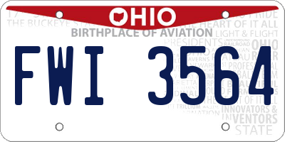 OH license plate FWI3564