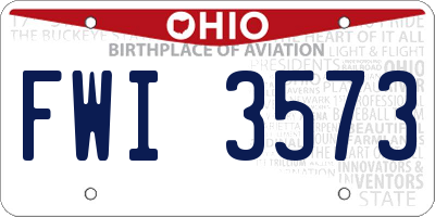 OH license plate FWI3573