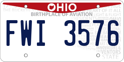 OH license plate FWI3576
