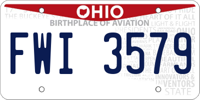 OH license plate FWI3579