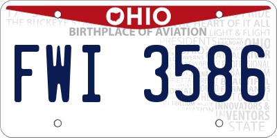 OH license plate FWI3586