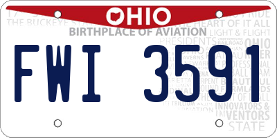 OH license plate FWI3591