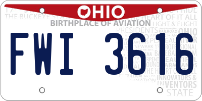 OH license plate FWI3616
