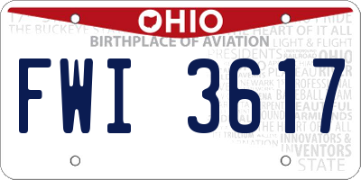 OH license plate FWI3617