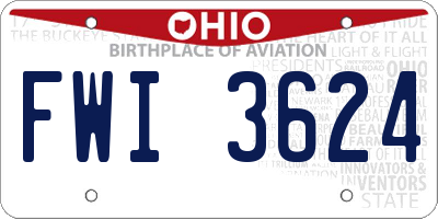 OH license plate FWI3624