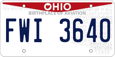 OH license plate FWI3640