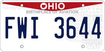 OH license plate FWI3644