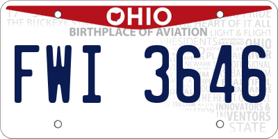 OH license plate FWI3646
